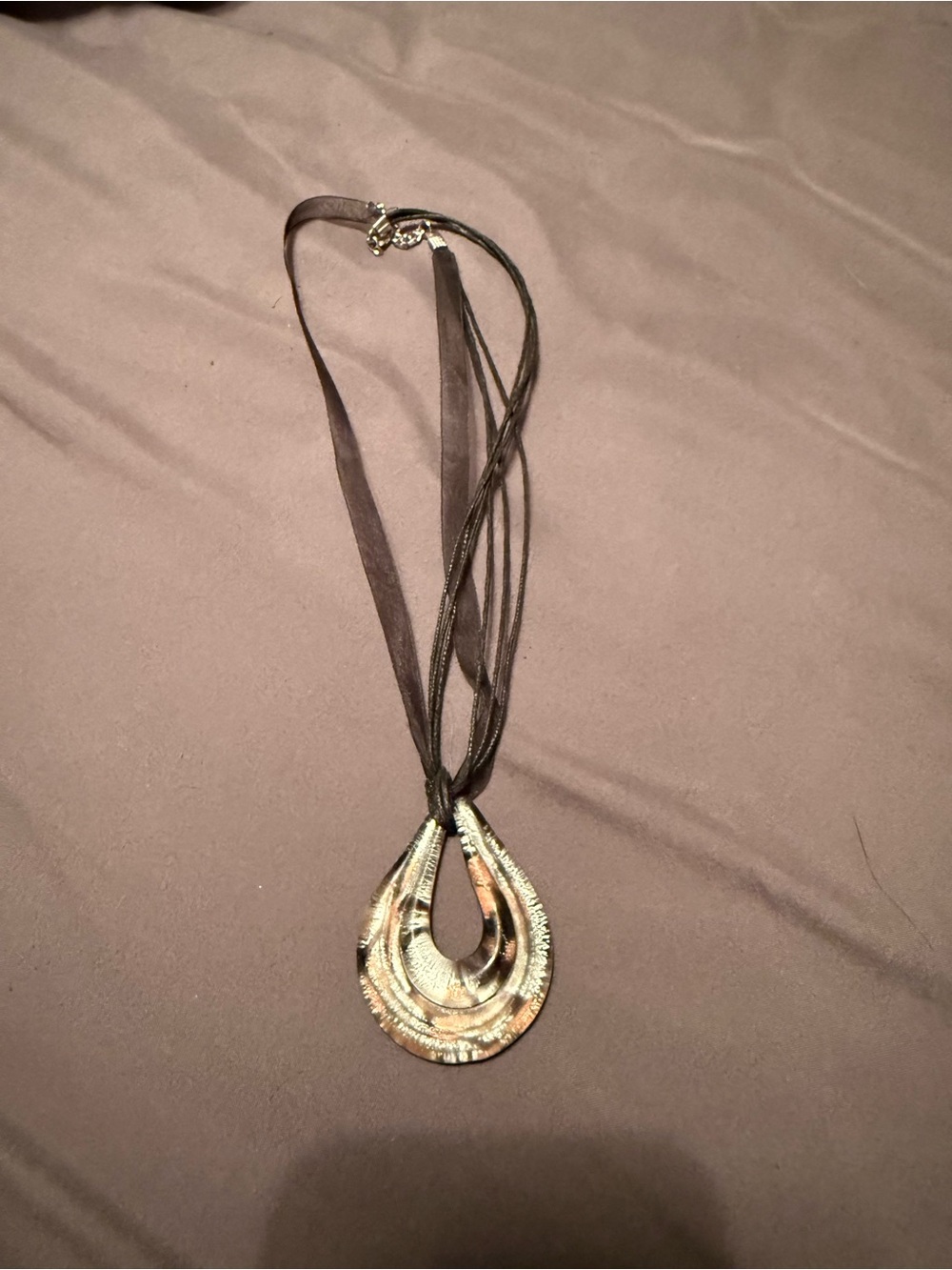 Stylish Brown Multi-Layer Teardrop Pendant Necklace